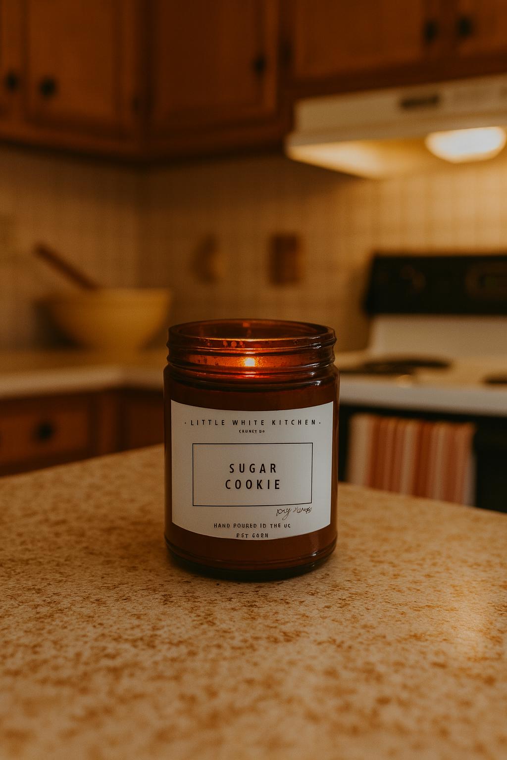 Sugar Cookie Scented Soy Candle | Wooden Wick, Amber Jar