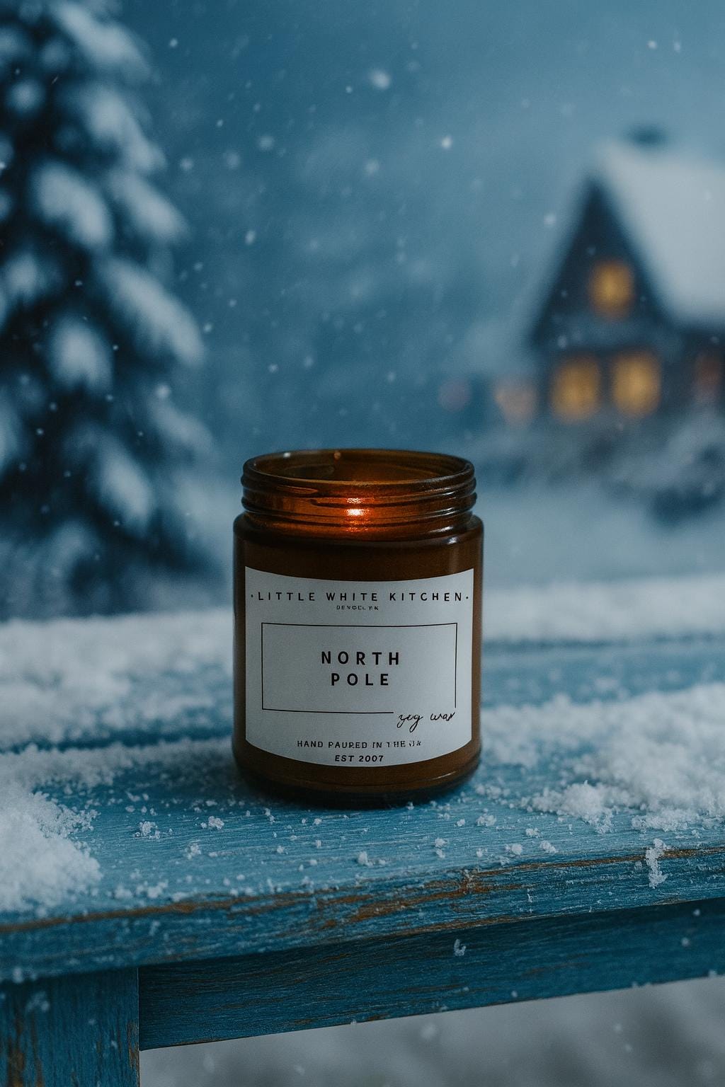 North Pole Soy Candle | Peppermint, Pine & Vanilla | Wood Wick