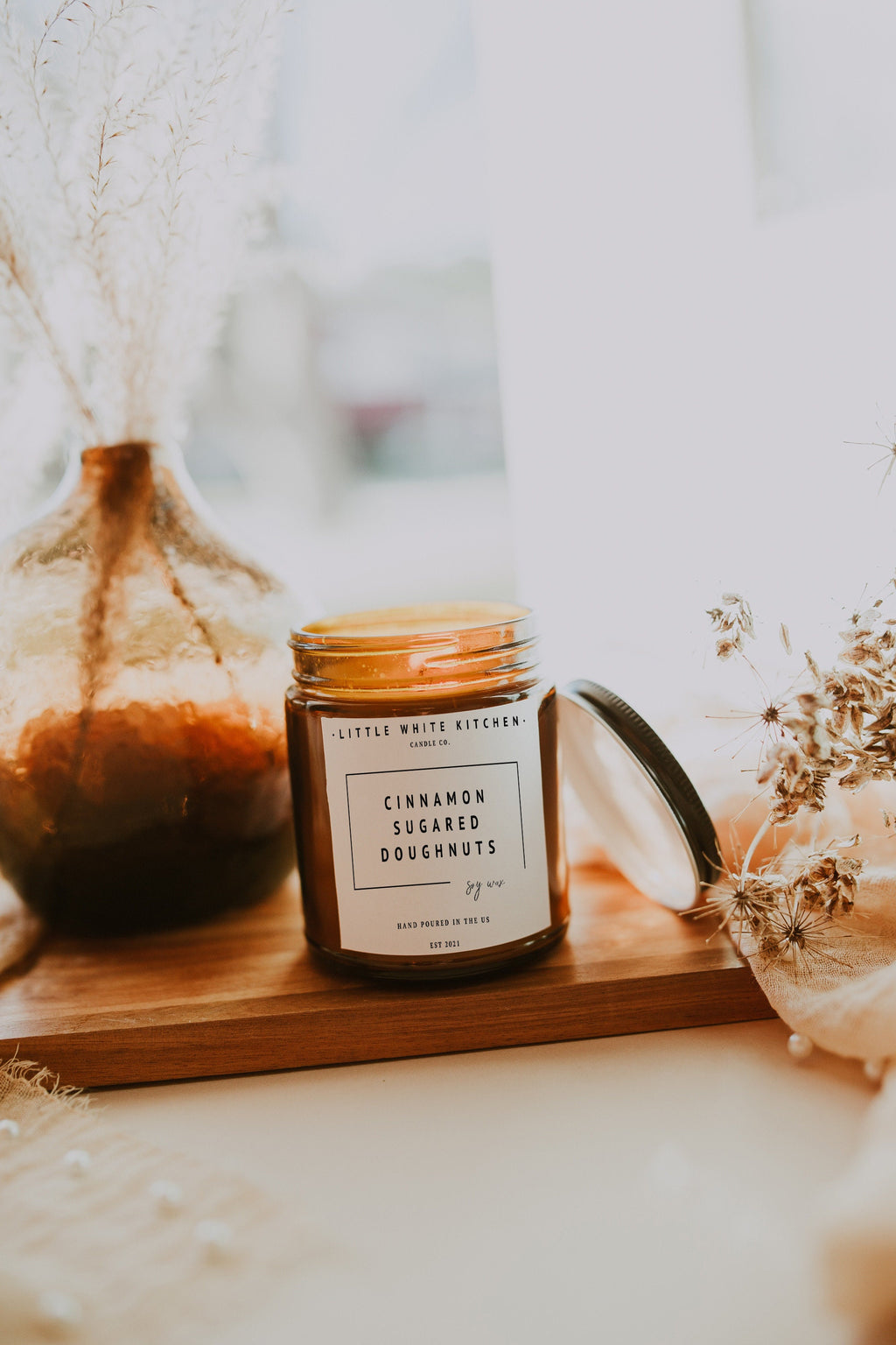 Cinnamon Sugared Doughnut Soy Candle | Wooden Wick, 8oz