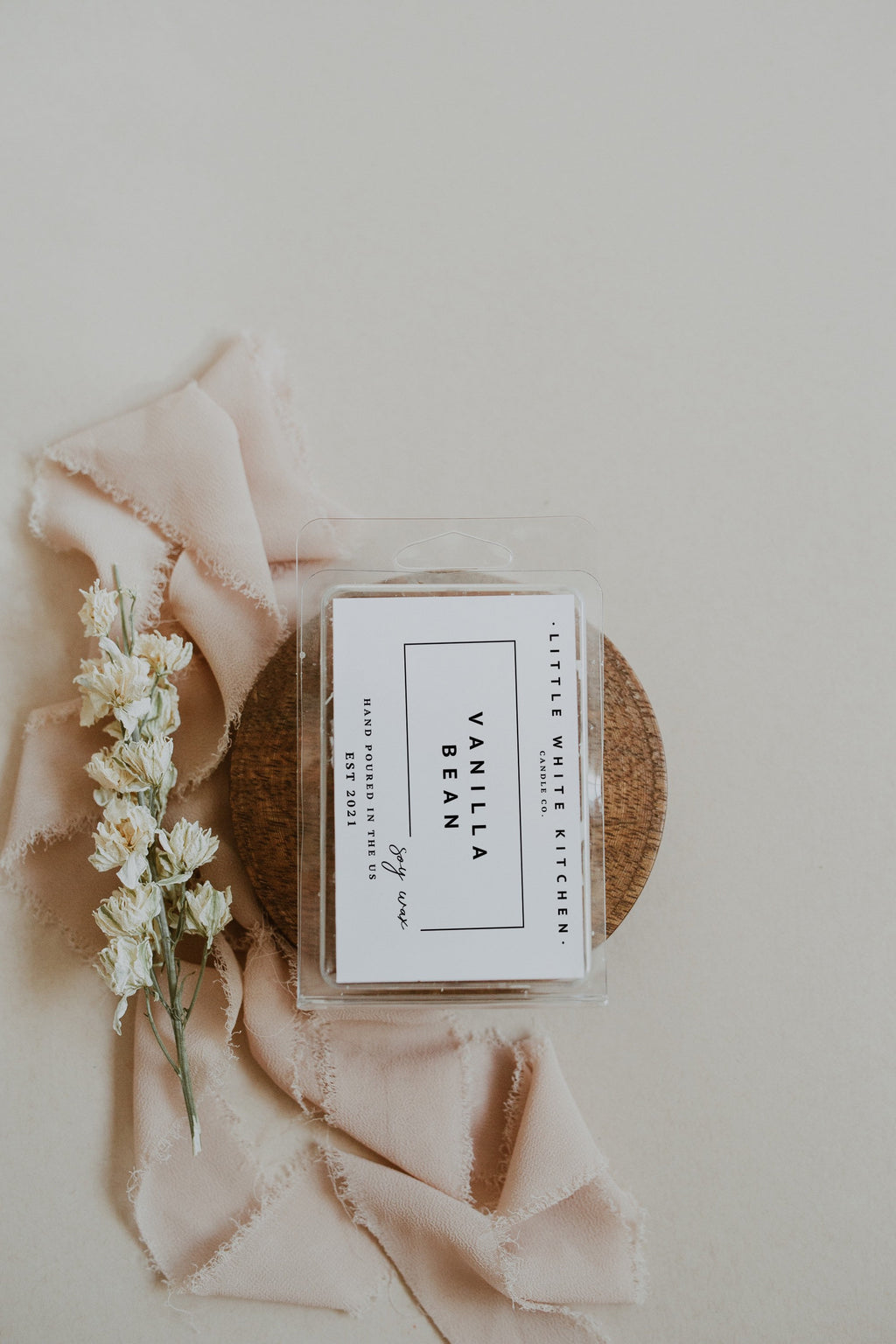 Vanilla Bean Soy Candle, Wood Wick, Highly Fragrant Candle or Wax Melts