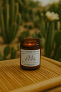 Baja Cactus Blossom Soy Candle | Wooden Wick, Scented Amber Jar