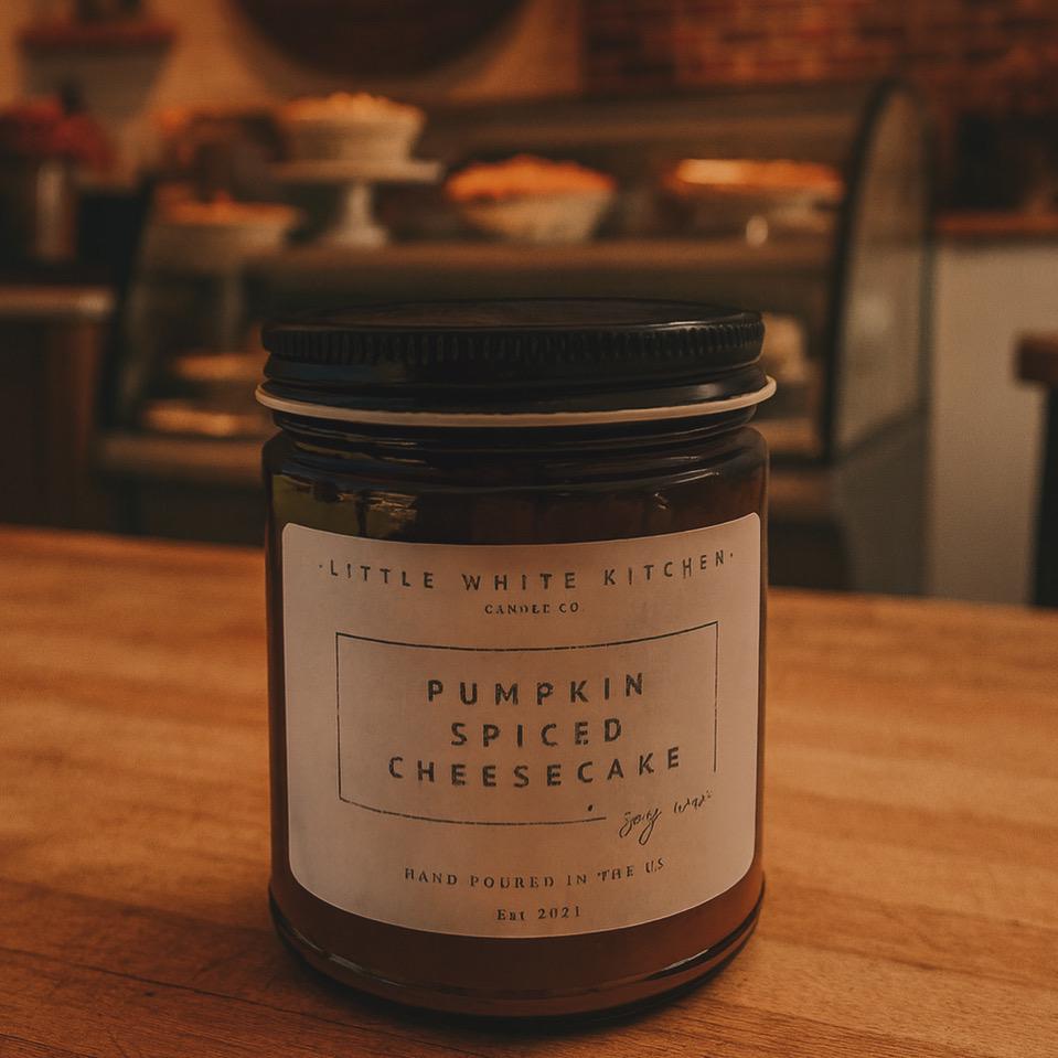 Pumpkin Spiced Cheesecake Candle | Soy Wax, Wood Wick