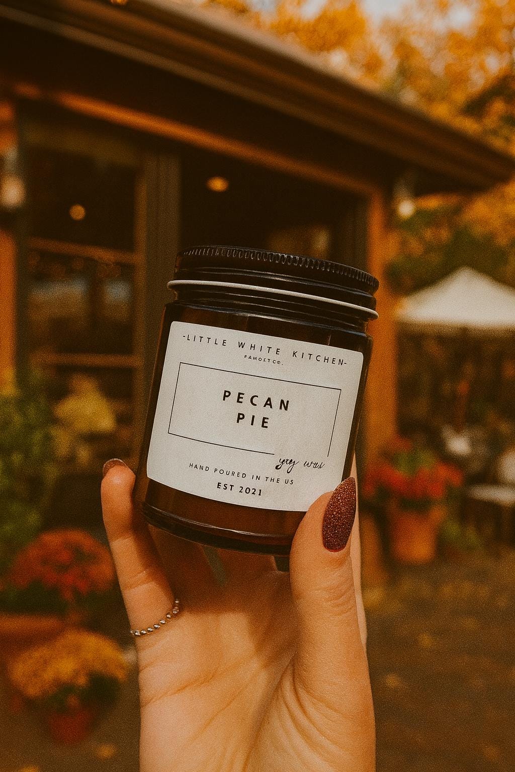 Pecan Pie Scented Soy Candle, Wood Wick