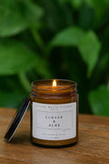 Clover and Aloe Soy Wax Candle | Woodwick, Amber Glass Jar
