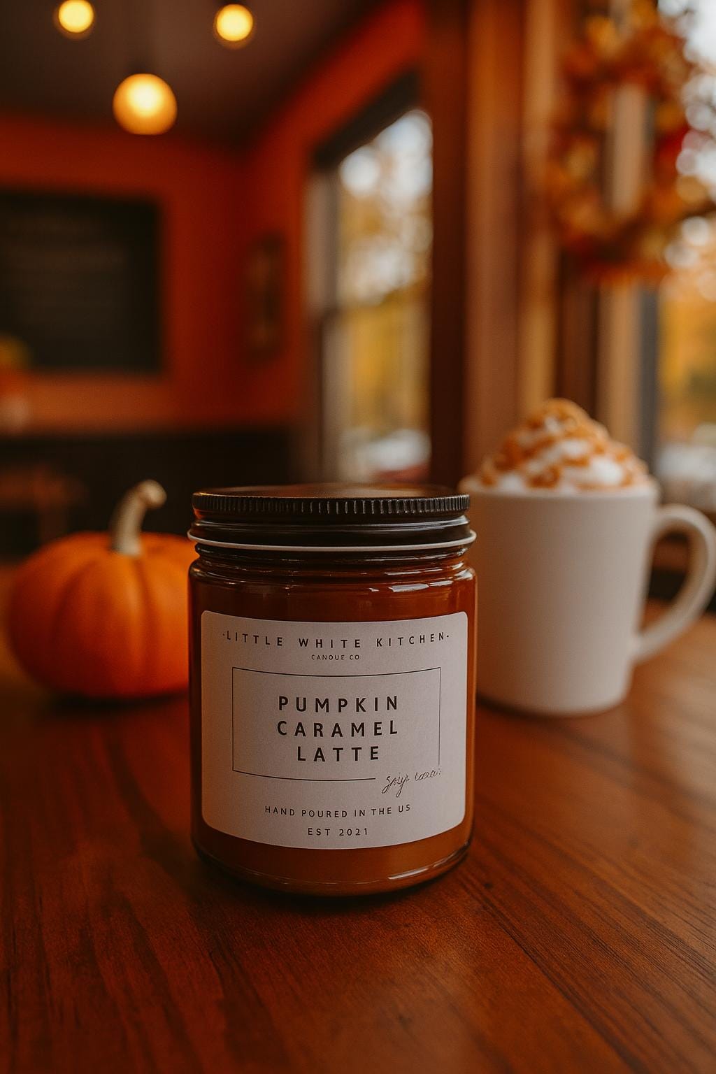 Pumpkin Caramel Latte Soy Candle | Wooden Wick, Fall Scent