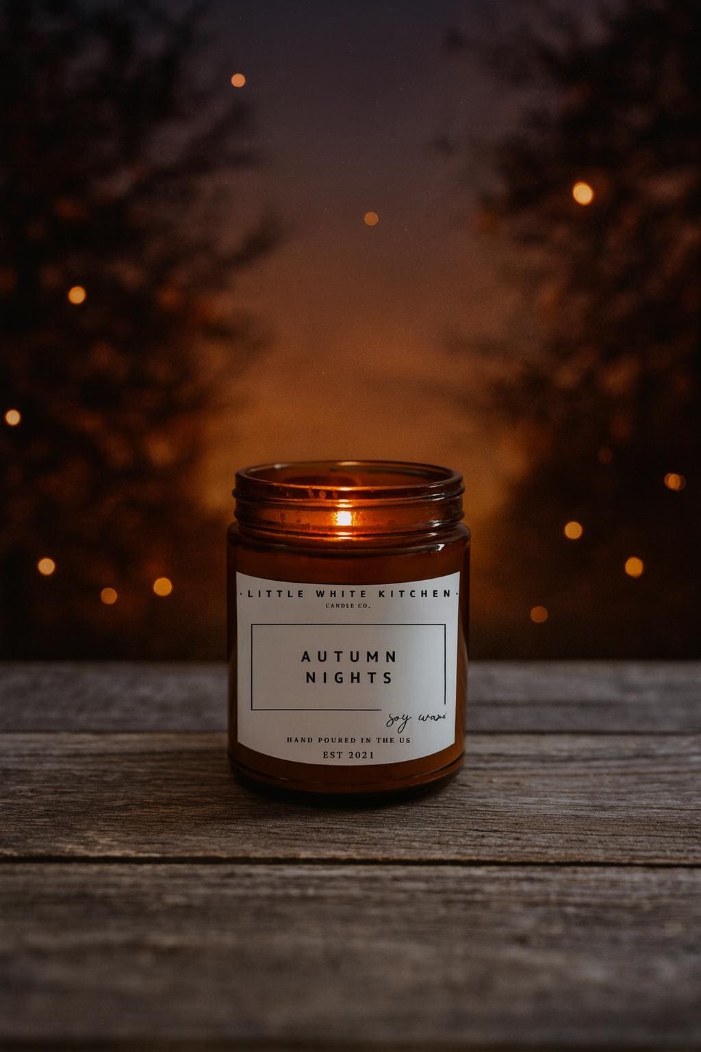 Autumn Nights Soy Wax Candle | Wood Wick, Spiced Apple